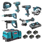 MAKITA Pack de 7 machines 18V - Perceuse DDF482 + Visseuse DTD152 + Meuleuse DGA504 + Scie DSS610 + Perfo DHR202 + Scie DJR186 + Scie