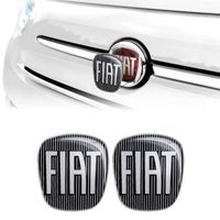 Autocollant Fiat 3D Remplacement Logo Noir pour 500, Avant et Arrière