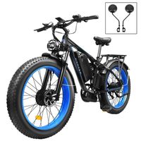 Vélo électrique VTT Dakeya Da03 - Double Moteur 2000W - 26'' Adulte 7 vitesses - Fat bike électrique - 48V 22.4AH - blue
