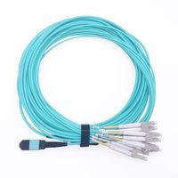 Elfcam® - Cable Fibre Optique MPO Femelle vers 4 LC-UPC Duplex 8 Fibres OM3 Multimode 50-125um Cable Breakout (20m)