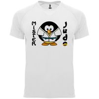 T-shirt humour homme LE PINGOUIN JUDOKA - Blanc - Manches courtes - Multisport