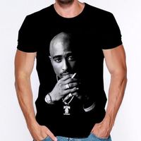 T-shirt humoristique - WGTD WISH - Tupac étoile 3D - Col rond - Hommes femmes - Streetwear