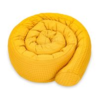 Oreiller pour dormeur latéral Oreiller de corps 150 cm Coton Gaufré -Oreiller de couchage oreiller pour le cou Jaune Moutarde