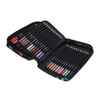 Zerodis Ensemble de 72 crayons de couleur 72 crayons de couleur ensemble d'étuis à fermeture éclair de qualité fils de couleur