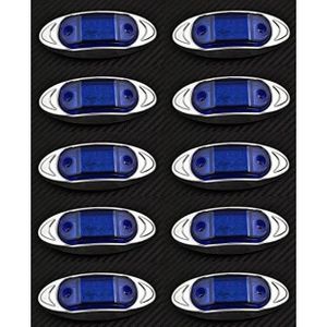 FEUX DE GABARIT 10x 6 Leds 24V Côté Contour Chrome Cadre Bleu Marq