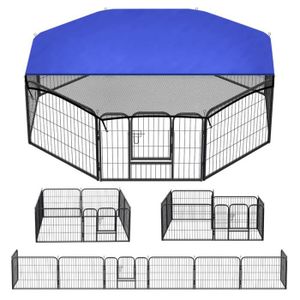 ENCLOS - CHENIL Enclos pour chien Parc pour chiots avec toit Puppy Run Solide et durable 8 pièces 60x80cm Intérieur extérieur jardin disponible