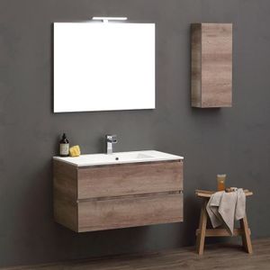 Meuble Salle De Bain Avec Vasque 90 Cm Achat Vente Pas Cher