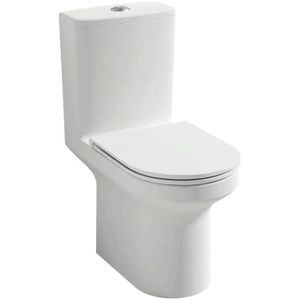 WC - TOILETTES Pack WC au sol sans bride Elite 3/6L, abattant extraplat fermeture douce, Blanc