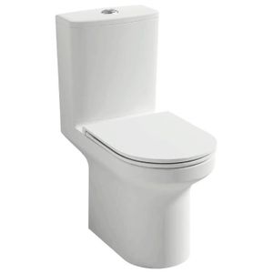 WC - TOILETTES Pack WC au sol sans bride Elite 3/6L, abattant extraplat fermeture douce, Blanc