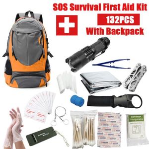 TROUSSE DE SECOURS 132Pcs Trousse d'urgence soin premiers secours - Sac à dos Outdoor Survival First Aid