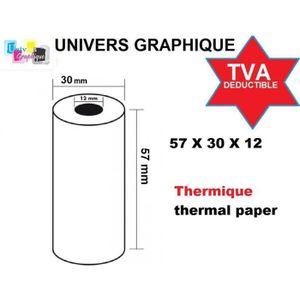 Rouleau papier thermique imprimante photo 57x30 - Cdiscount