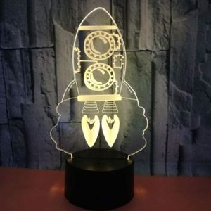 Enfants Garçons Rocket DEL Néon Lumière Nuit Rouge Mur Lampe vaisseau Chambre Cadeau De Noël 