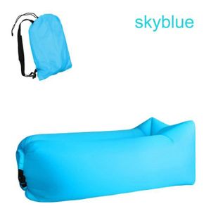 LIT GONFLABLE - AIRBED Sky Blue lit gonflable ultraléger sac de couchage extérieur lit gonflable rapide sac paresseux plage bivouac campi,CANAPE GONFLABLE