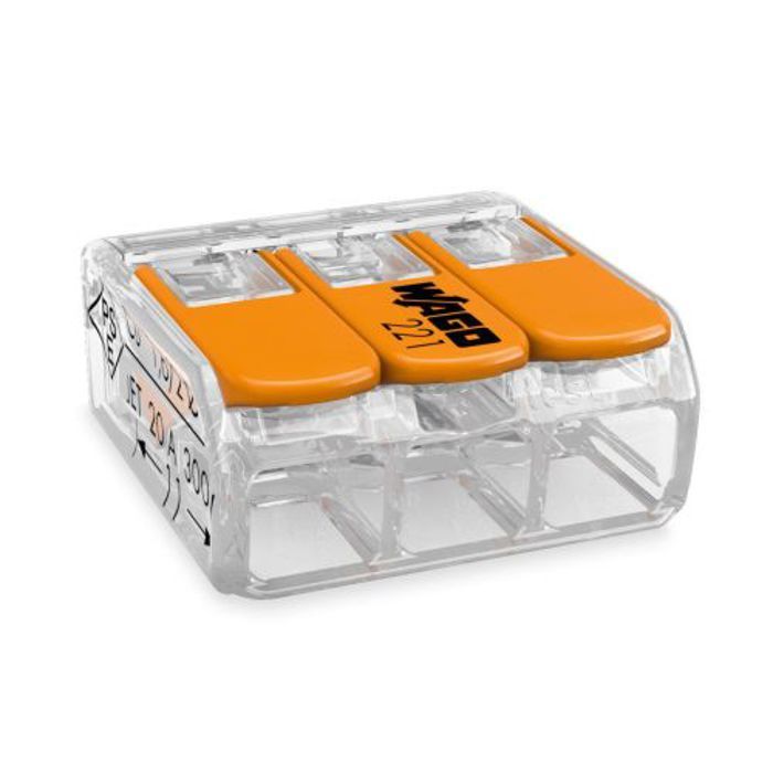 Connecteur WAGO à leviers - 5C/24-12 AWG - 20 A - Orange - Boîte de 10