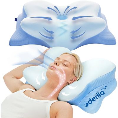 Derila Amazon Taie D'oreiller Mémoire De Forme Derila - Régulation Température - Blanche - Compatible Oreiller Anti-ronflement Housse Oreiller Ergonomique