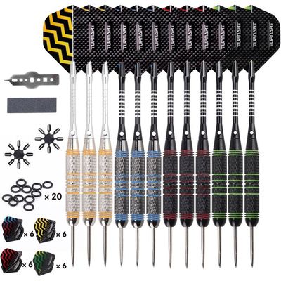 CyeeLife Fléchettes Pointe Acier – 24g, Baril + Pointe, Boîte De Transport Incluse