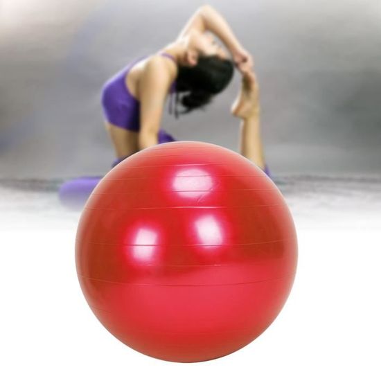 ISE Ballon de gymnastique Anti-éclatement - Ballon d'exercice 55cm de Diamètre avec Pompe Violet SY