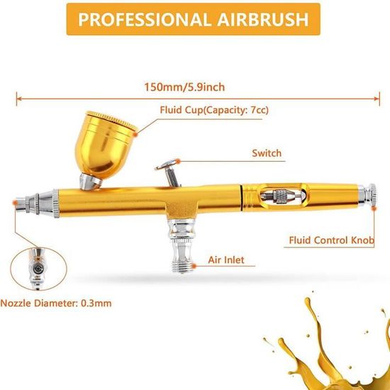 Bouteille Rechargeable Pour Aérographe - Réservoir Plastique/métal, 8,7 X 3,6 Cm, Pour Peinture Artistique Et Modélisme