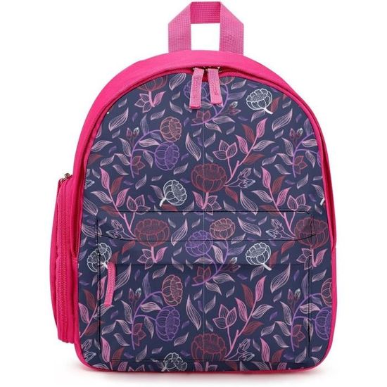 Sac à Dos Enfant Papillon - 41x32x17 Cm - Nylon Imperméable - Bretelles Réglables - Pour École, Randonnée - Motif Coloré
