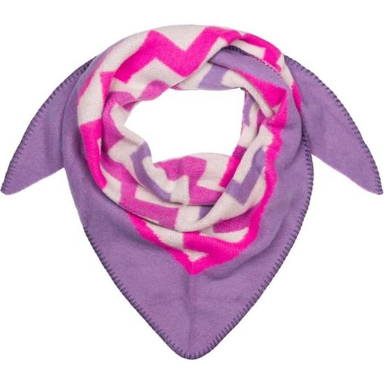 Écharpe Mim-Pi à Motifs Zigzag Beige, Rose Et Orange - Modèle ST519 - Occasion Très Bon état