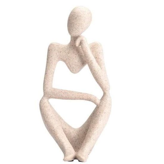 statuette statue art moderne main dans la main en grès hauteur 31 cm