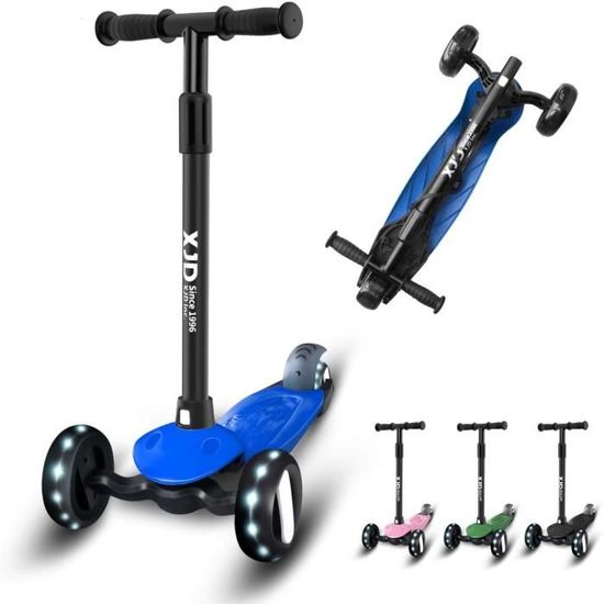 Xjd Trottinette Evolutive Enfant 3 Roues 2 8 Ans Trottinette Garcons Et Filles T Bar Ajustable Roues Lumineuses Bleu Achat Vente Xjd Trottinette Evolutive E Cdiscount