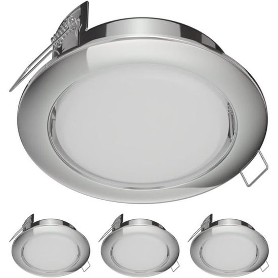 4X Led Spot Encastré Zobe Ii Plat Gx53 Chromé Rond 10,301W 1212Lm Blanc ...