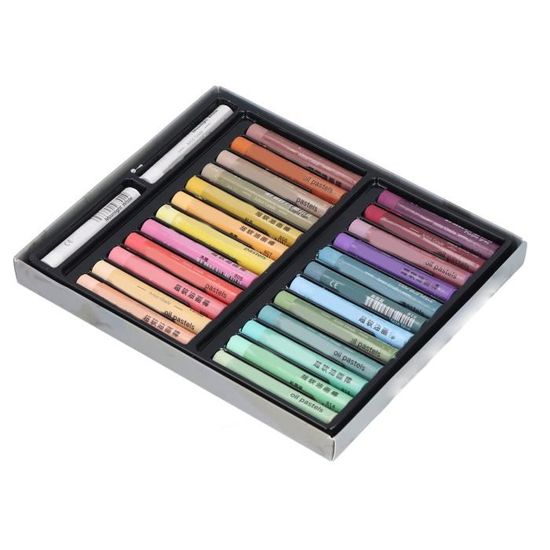 Lot Crayons Aquarellables Derwent Inktense 24 Couleurs + Faber Castell Pastels Huile - Occasion