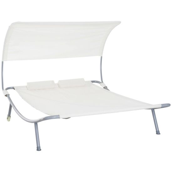 Bain de Soleil 2 Places Design Contemporain Outsunny