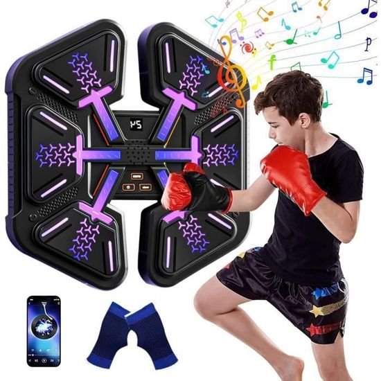 Machine De Boxe Musicale Avec Lumières LED – 9 Modes & 18 Vitesses – Entraînement à La Maison Pour Adultes & Enfants