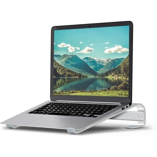 Support Refroidisseur Pour Ordinateur Portable 10-17 Pouces - 6 Ventilateurs LED, 7 Niveaux De Hauteur, 2 Ports USB, Grille Métallique