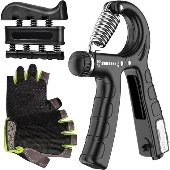 Grip électronique Musculation Main - Résistance Réglable 5-100 Kg, Compteur Intégré, Pour Avant-bras Et Préhension