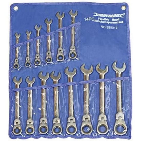 Coffret clé à cliquet isolée 1000V – Douilles courtes 10 à 24 mm