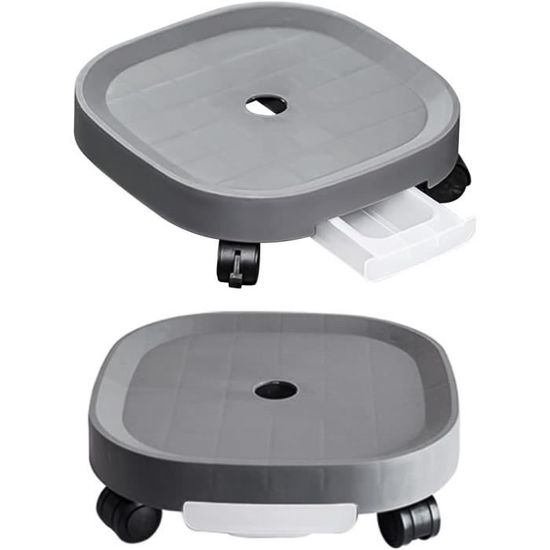 KEILEOHO Lot De 4 Supports Plantes à Roulettes 33 Cm Noir - Chariots Intérieur Extérieur