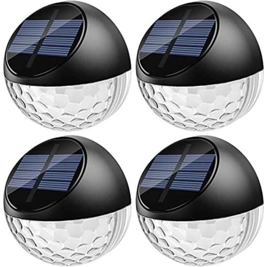 Lot De 4 Lampe Solaire Exterieur Rétro, LED Lumiere Solaire Exterieur IP65 Etanche Applique