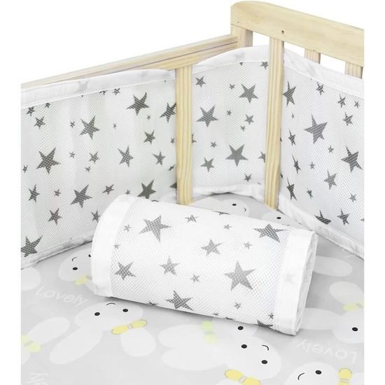 Tour De Lit Bébé Respirant 160cm - Protection Barreaux, Tissu Doux, Lavable, Sécurisé Pour Berceau