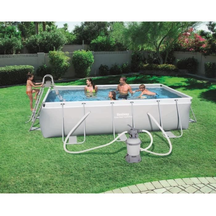 BESTWAY Kit Piscine rectangulaire Power Steel Frame Pools 4,04x2