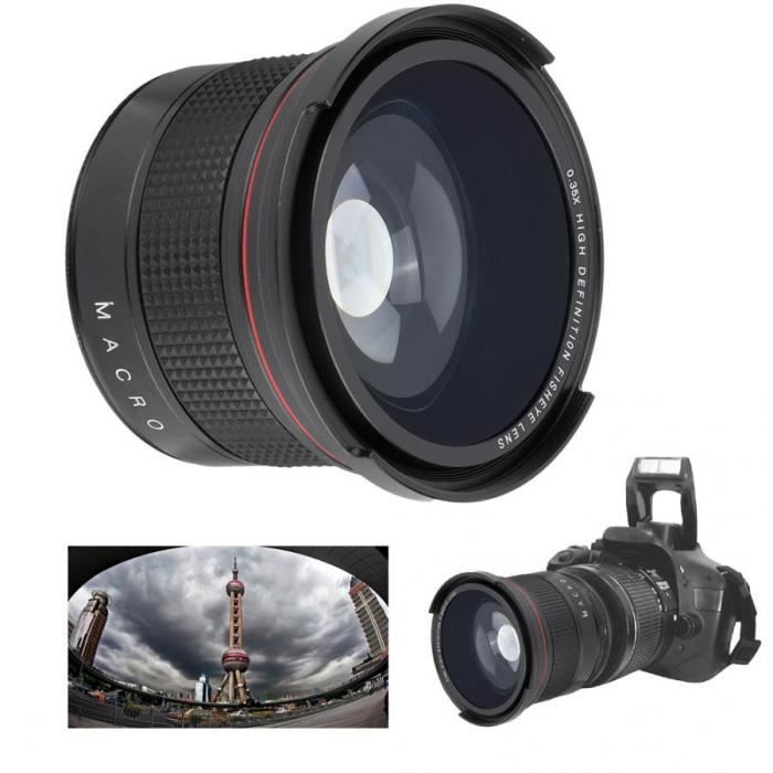Lentille Fisheye Super grand Angle 58mm 0,35x, pour Canon, Nikon, Sony, appareil photo DSLR, objectif Fisheye