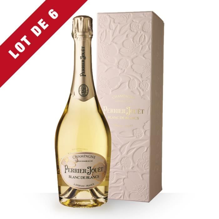 6X Perrier-Jouët Blanc de Blancs 75cl - Etui - Champagne