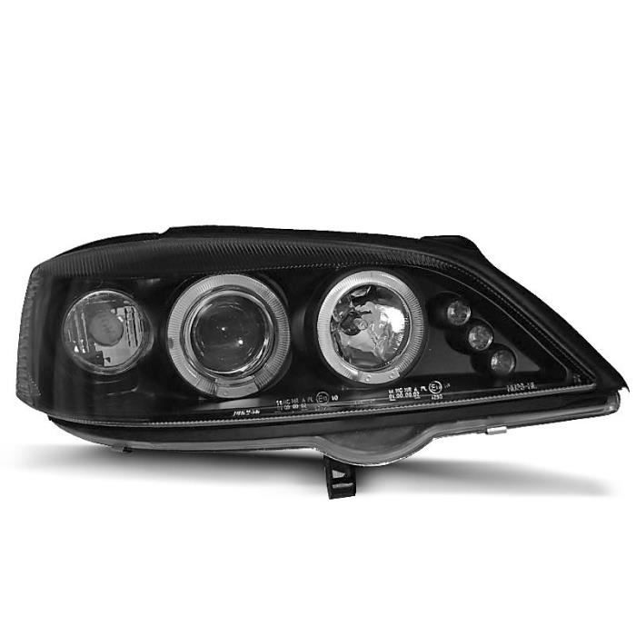 Paire de feux phares Opel Astra G 98-04 angel eyes noir (P18)