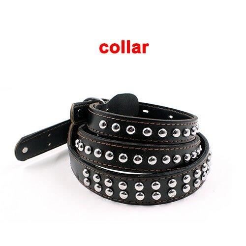 harnais animal -Laisse de chien en vrai cuir tressé noir - Gros chien robuste, collier pour ani...- Modèle: collar M - HOCWQSA13206