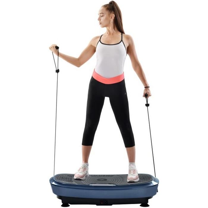 Plateforme Vibrante et Oscillante Double Moteur 3D pour Musculation et Fitness, LCD, 200W + 200W,5 programmes - Bleu