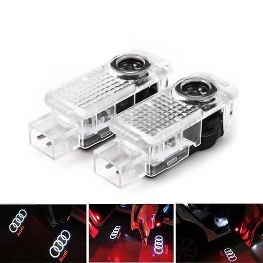 2x éclairage de lumière de la porte LED pour la lumière porte de voiture Audi logo de projection pc943