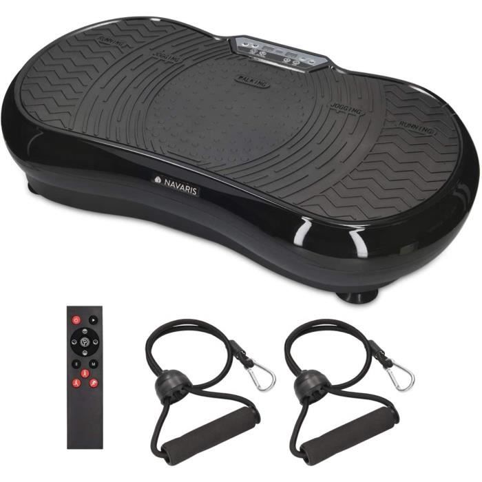 Navaris Plateforme vibrante oscillante - Appareil Shaper avec télécommande et Bande élastique - Entraînement Sport Fitness - 99 Nive