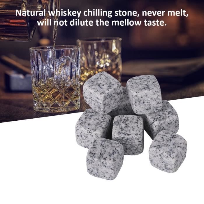 Pierres ensemble pour whisky vin refroidissement refroidisseur pierres roches boîte en bois sésame blanc -RUR