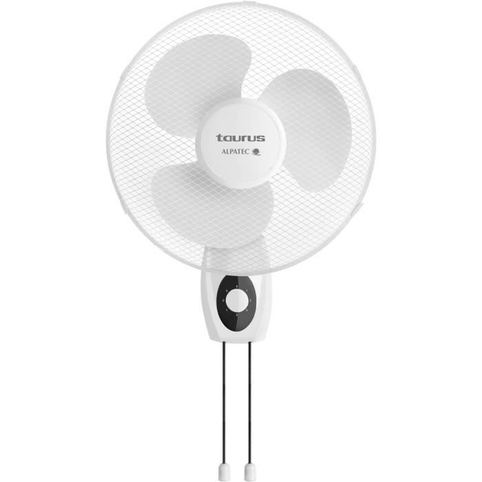 TAURUS Ponent 16 Ventilateur mural à fixer - Diamètre 40 cm - Oscillant - 3 vitesses - Silencieux