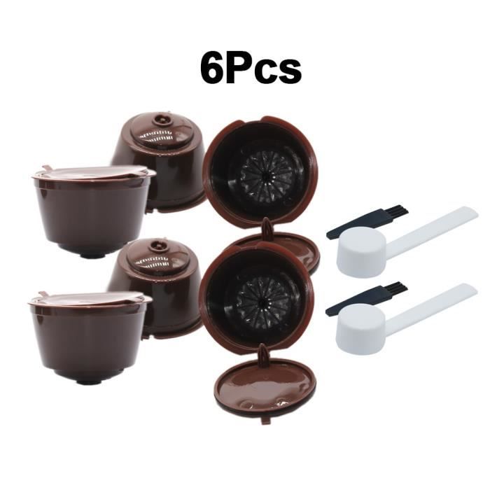 Petit déjeuner - Café,Tasse de filtre de Capsule de café réutilisable de 3 pièces pour Nescafe Dolce Gusto - Type 6pcs brown #B