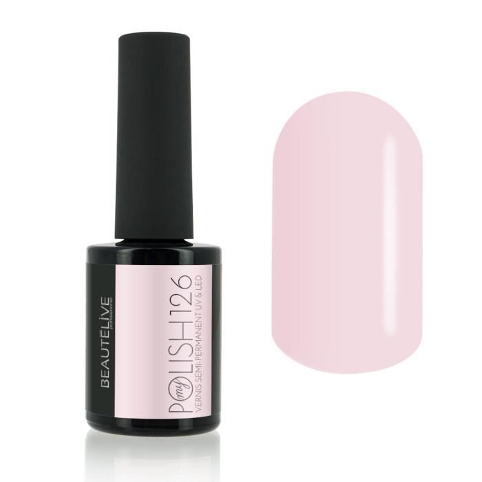 Vernis à ongles semi permanent 126 - Cristal Pink (transparent) 15ml, Beautélive, Femme