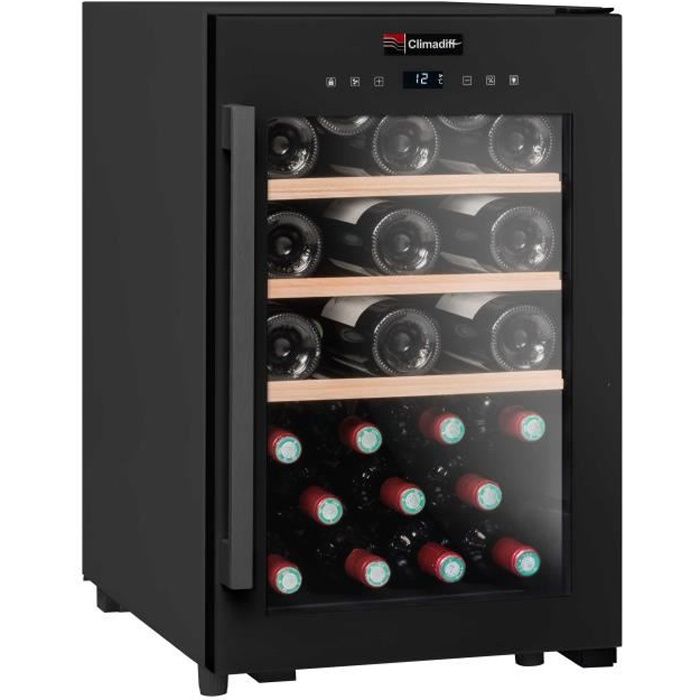 Cave de service 31 Btls Froid Brassé CLIMADIFF 40W 40cm G, CS31B1 Noir