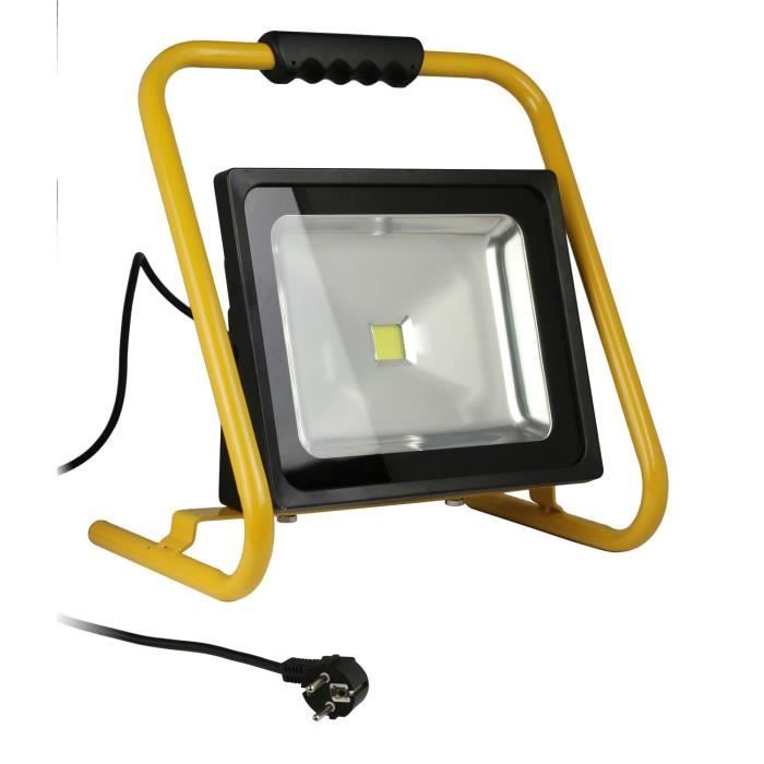 Projecteur de chantier LED 50W portable NFavec câble